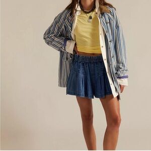 We The Free Striped Jacket with Corduroy Collar